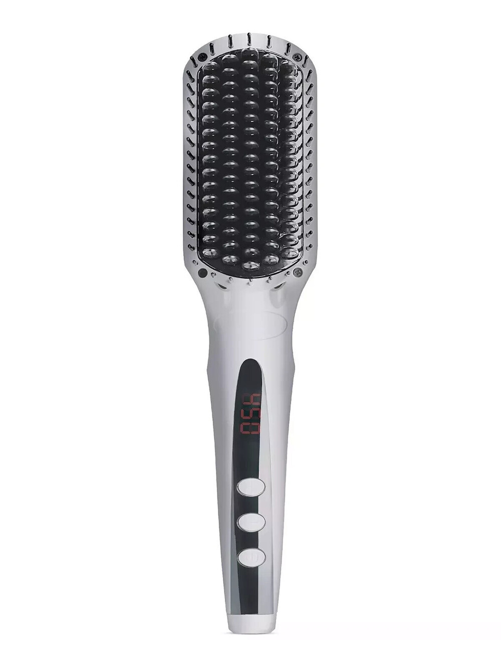 Sutra Beauty Heated Straightening Brush Tourmaline Infused Ceramic Silver NWOB